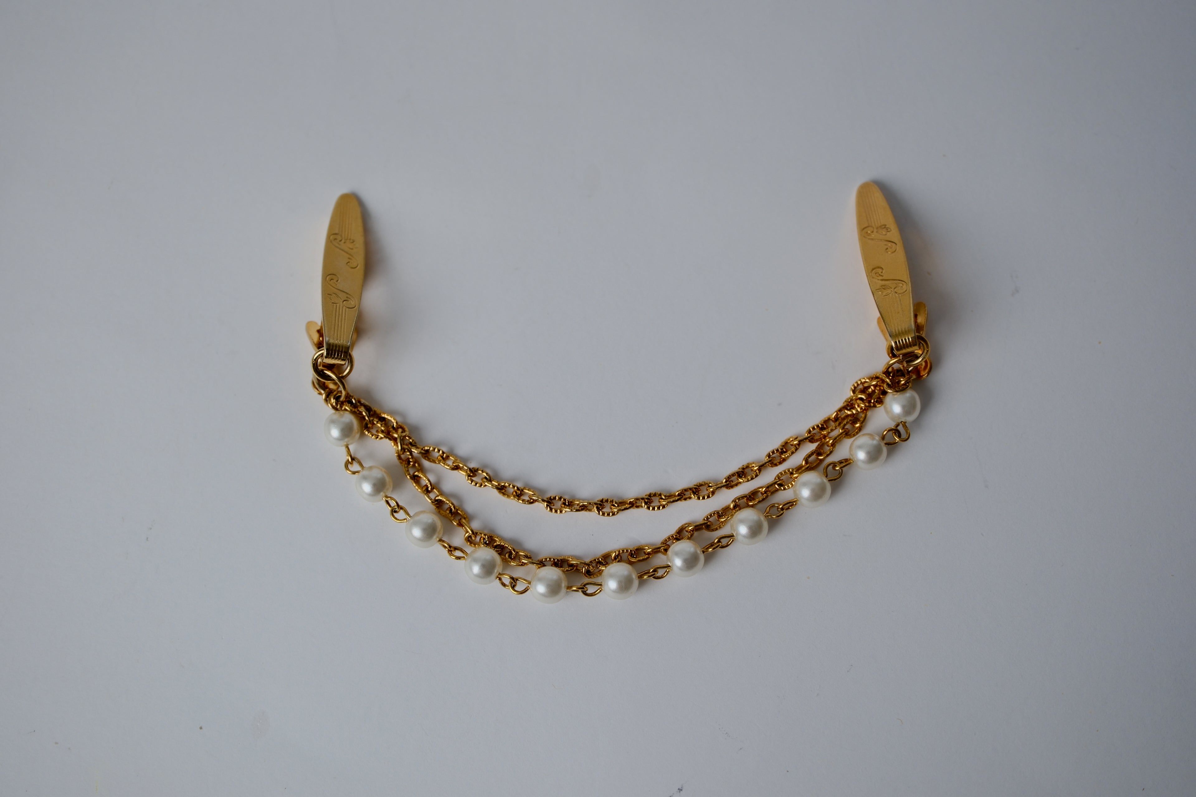 Vintage Gold Pearl Sweater Clip