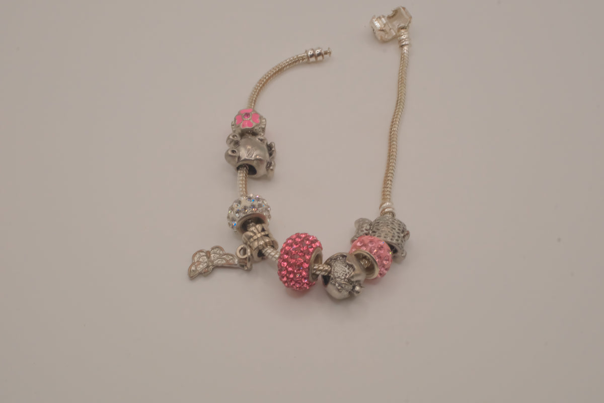 Pandora Pink Animal charms bracelet