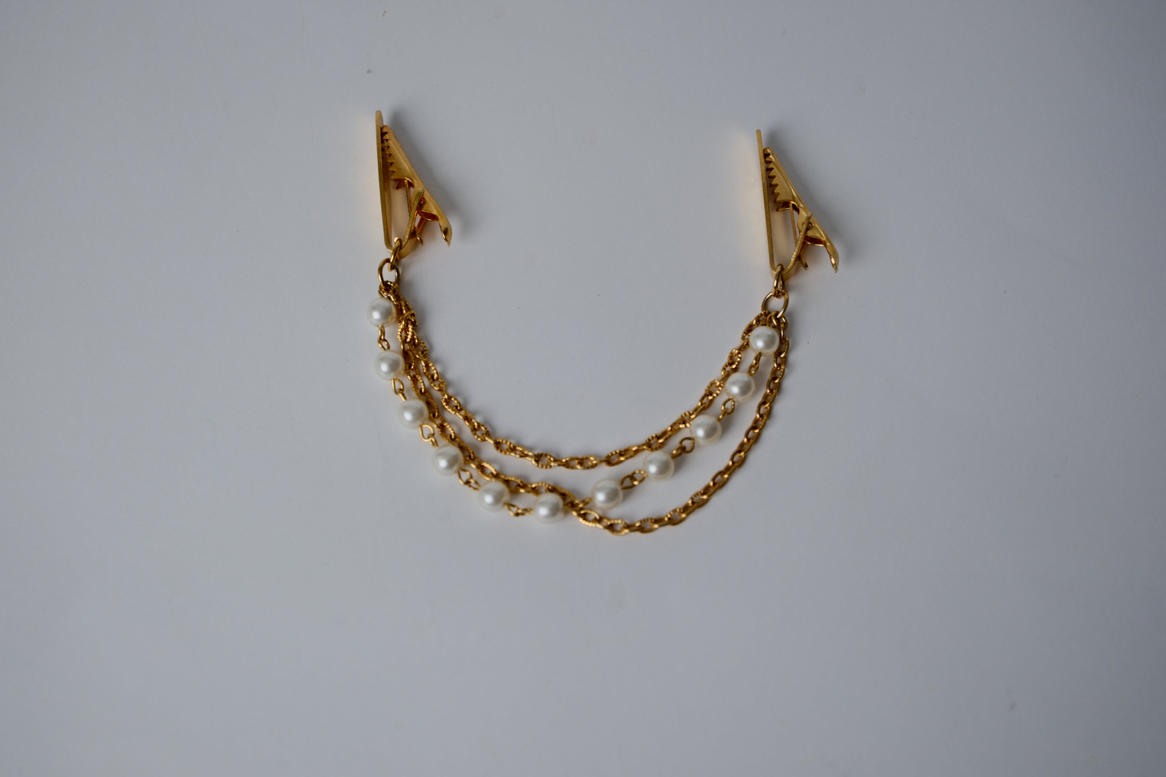 Vintage Gold Pearl Sweater Clip