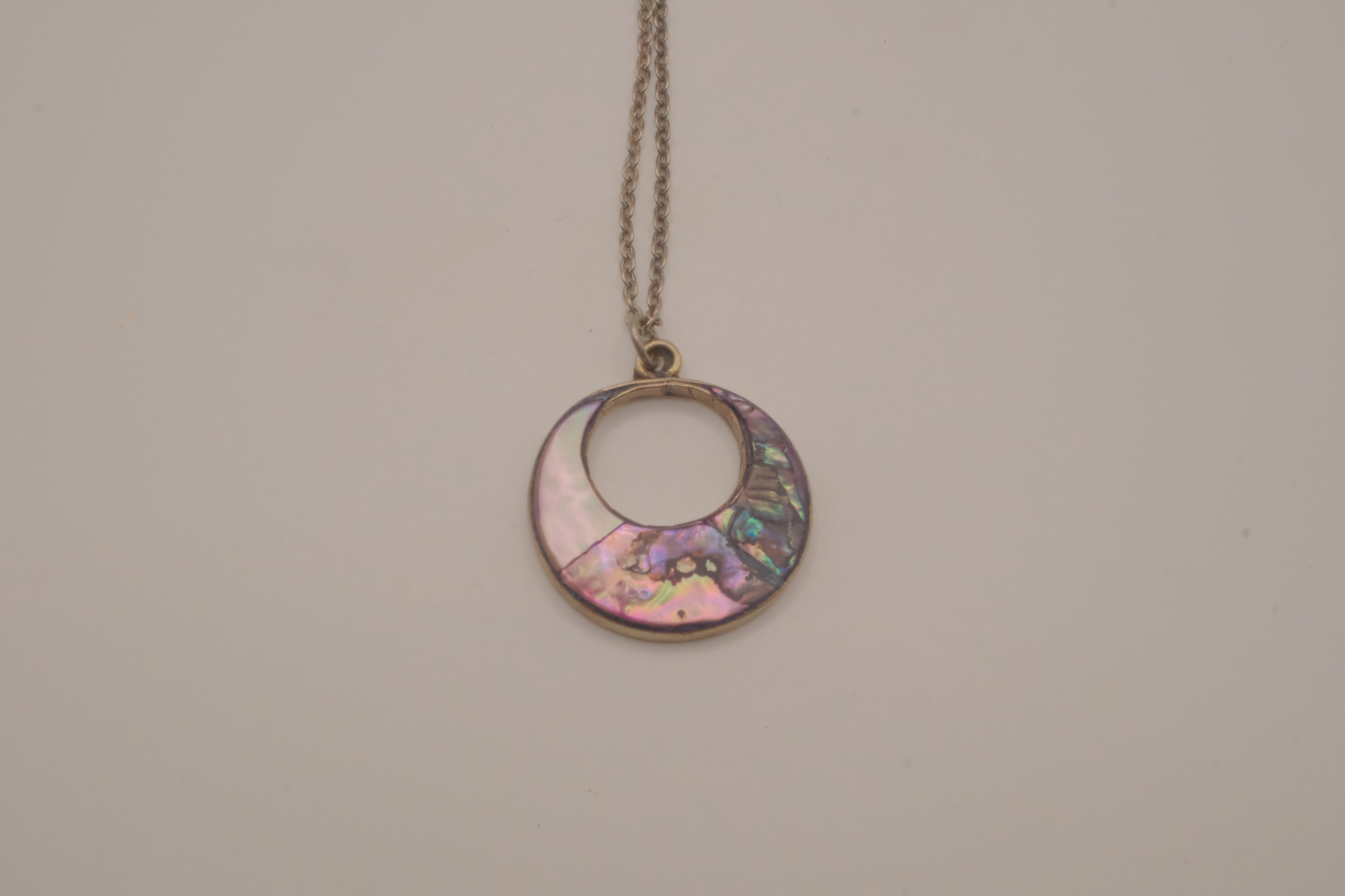 Vintage Mexican Alpaca silver pendant necklace