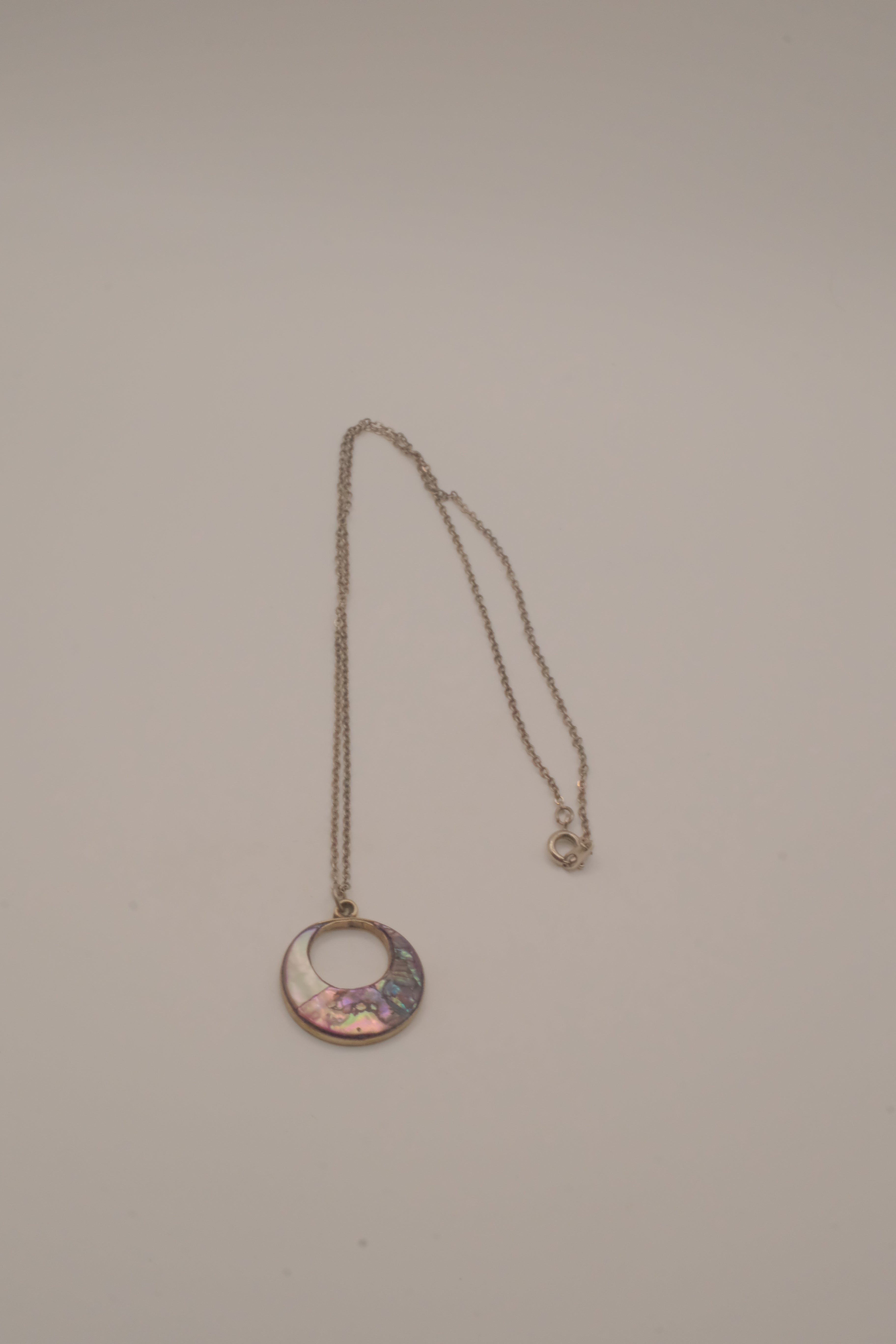 Vintage Mexican Alpaca silver pendant necklace
