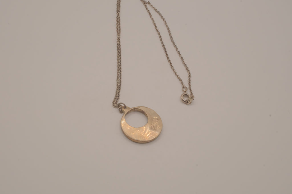 Vintage Mexican Alpaca silver pendant necklace