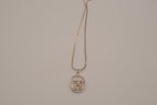 Butterfly circular pendant necklace