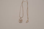 Butterfly circular pendant necklace