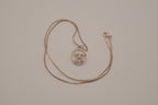 Butterfly circular pendant necklace