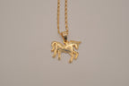 18K GP unicorn pendant necklace