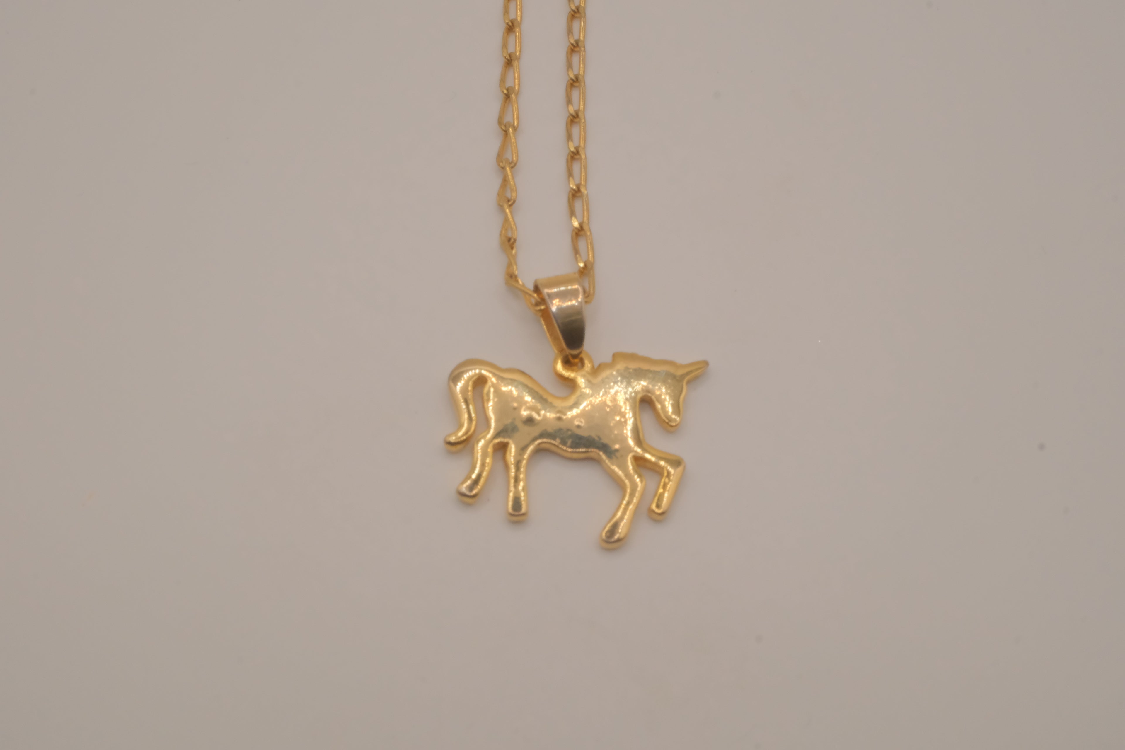 18K GP unicorn pendant necklace