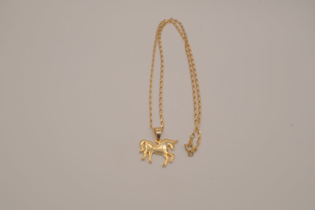 18K GP unicorn pendant necklace