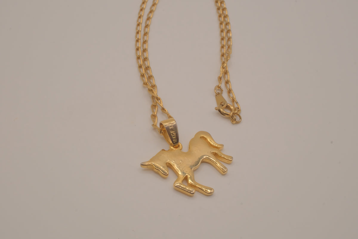 18K GP unicorn pendant necklace