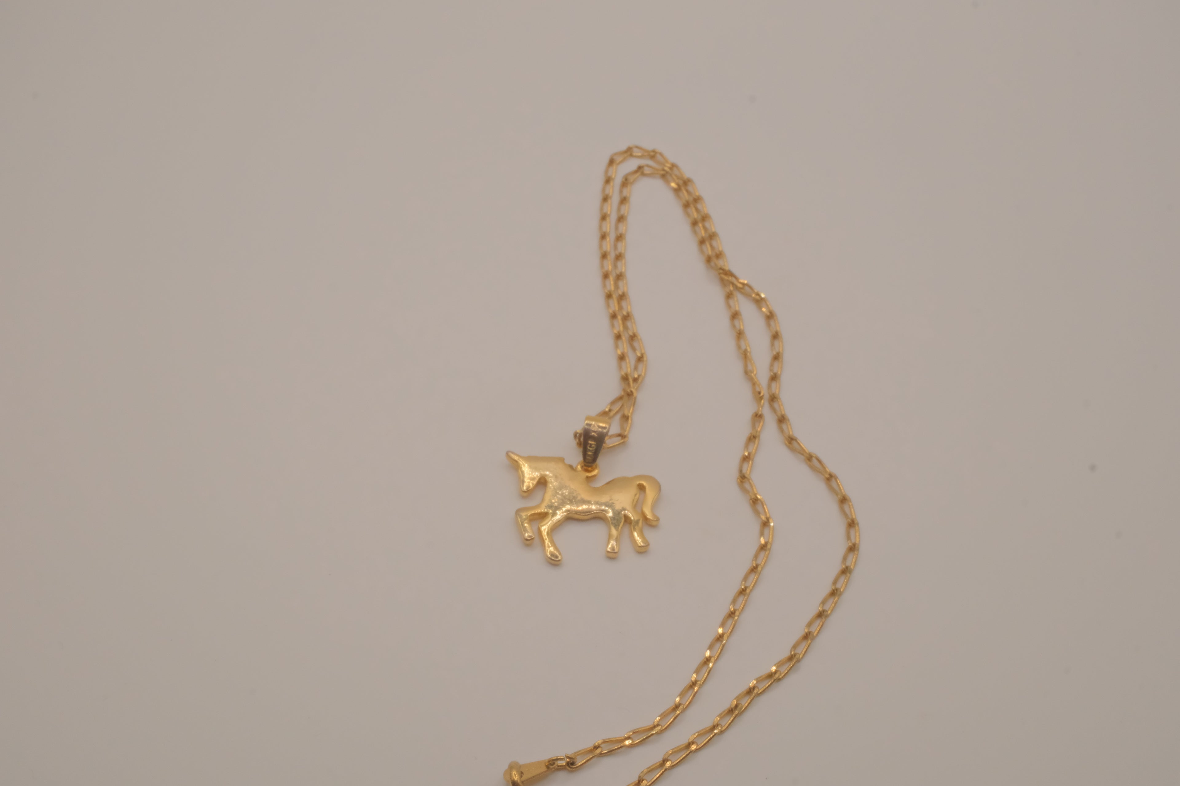 18K GP unicorn pendant necklace