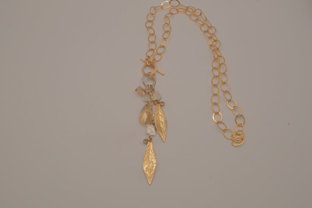 Multi charm crystal Pendant Necklace