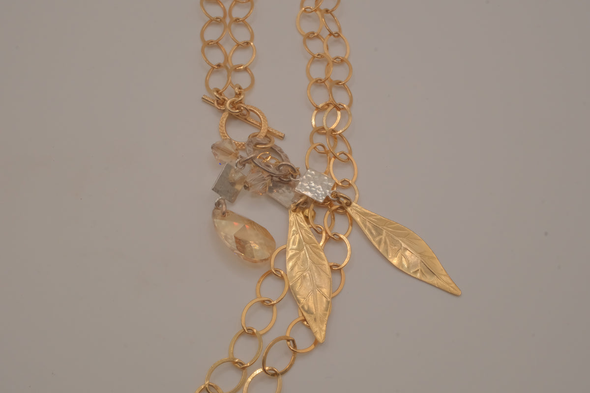 Multi charm crystal Pendant Necklace