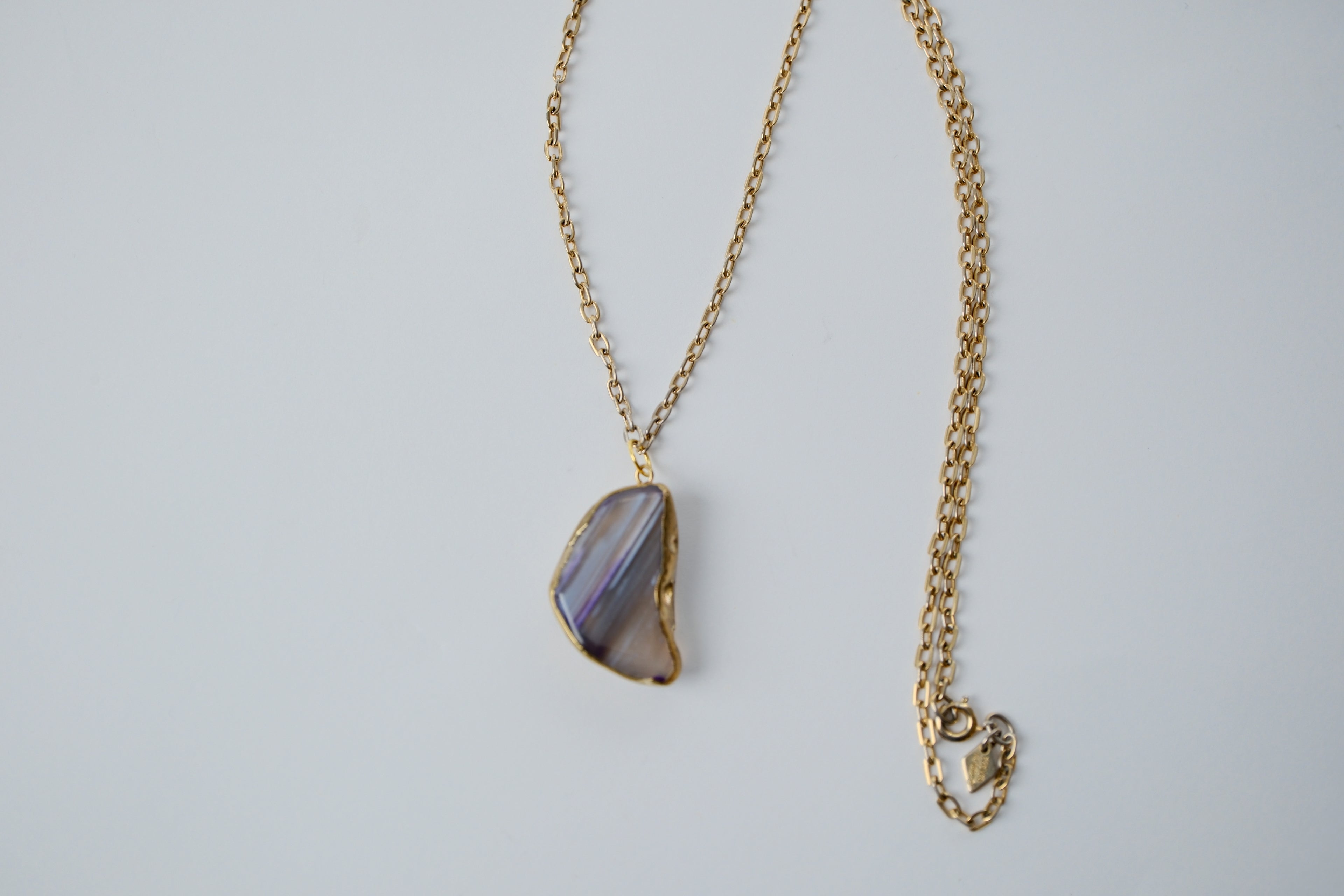 Reworked Purple agate slice chain
