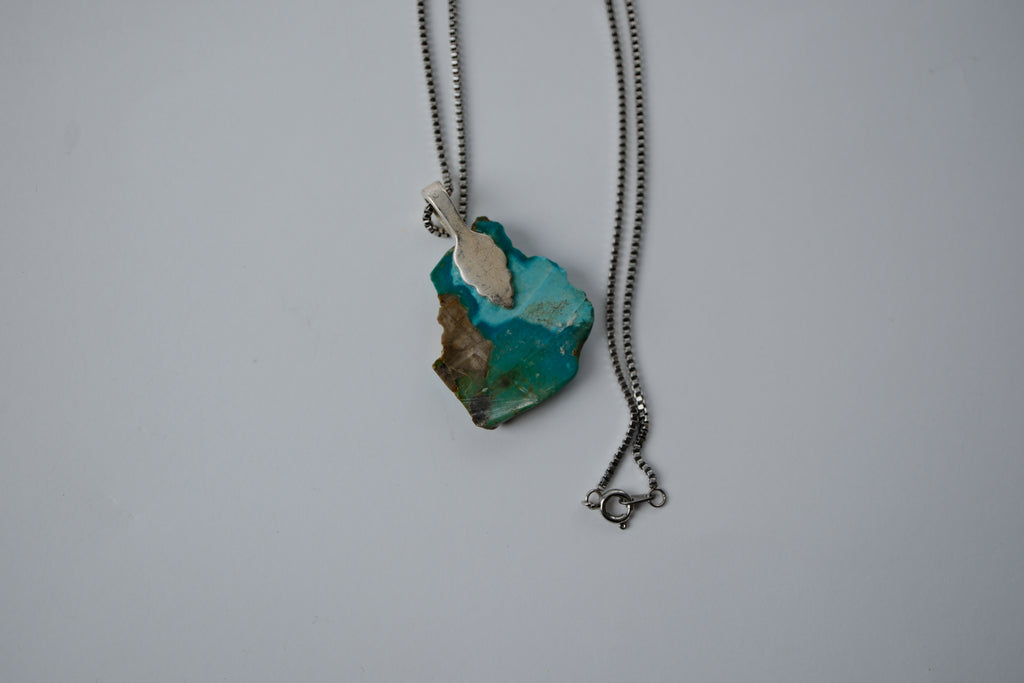 Reworked Raw Turquoise Stainless Steel chain