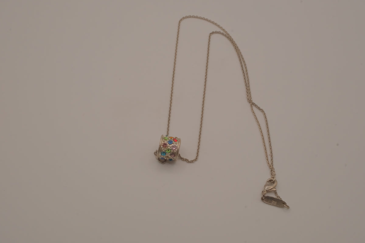 Tiffany &amp; Co. multi-color barrel pendant necklace