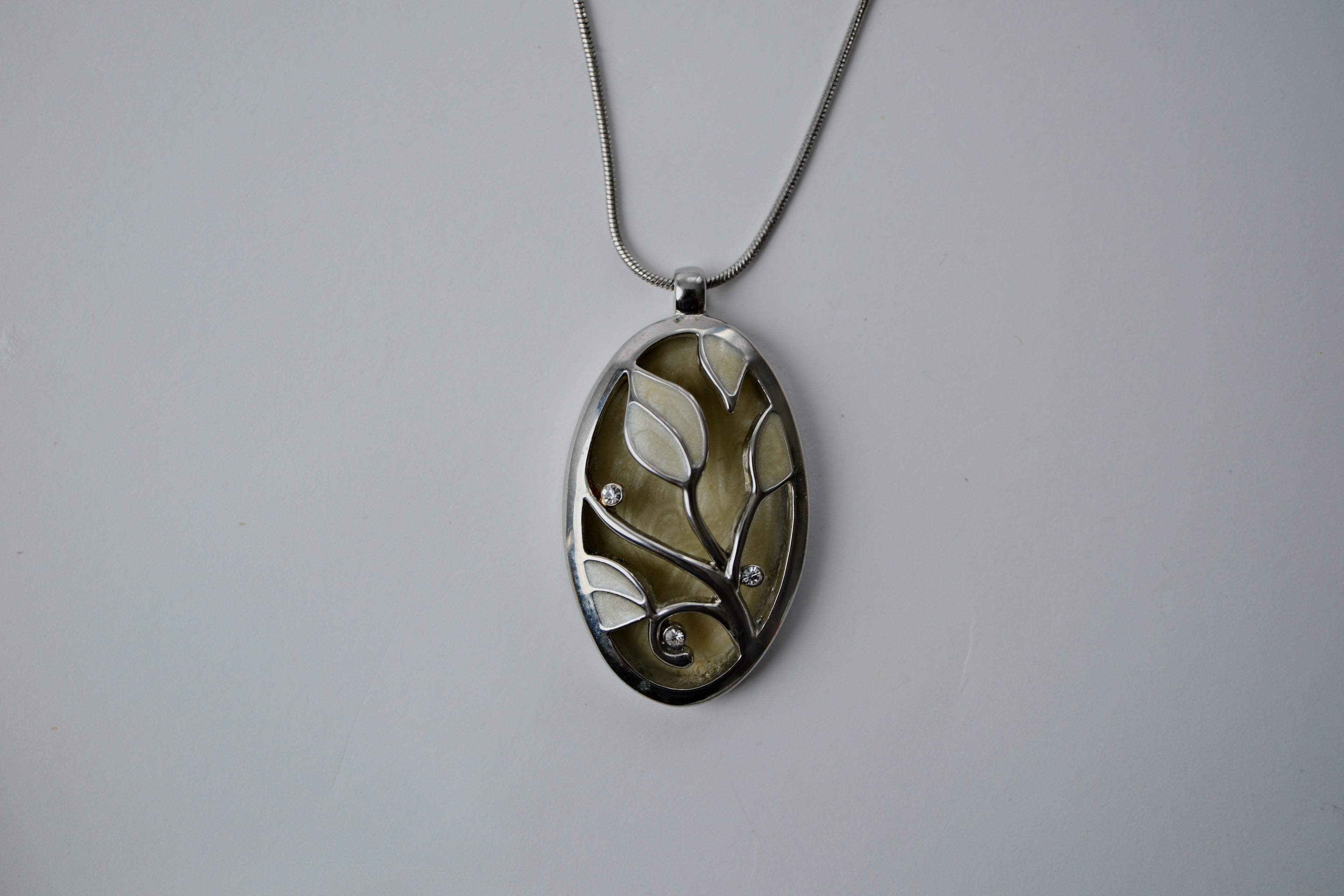 Reworked Silver Enamel Flower Necklace