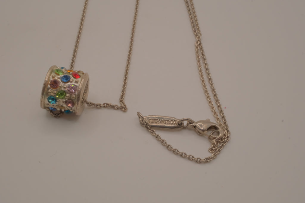 Tiffany &amp; Co. multi-color barrel pendant necklace