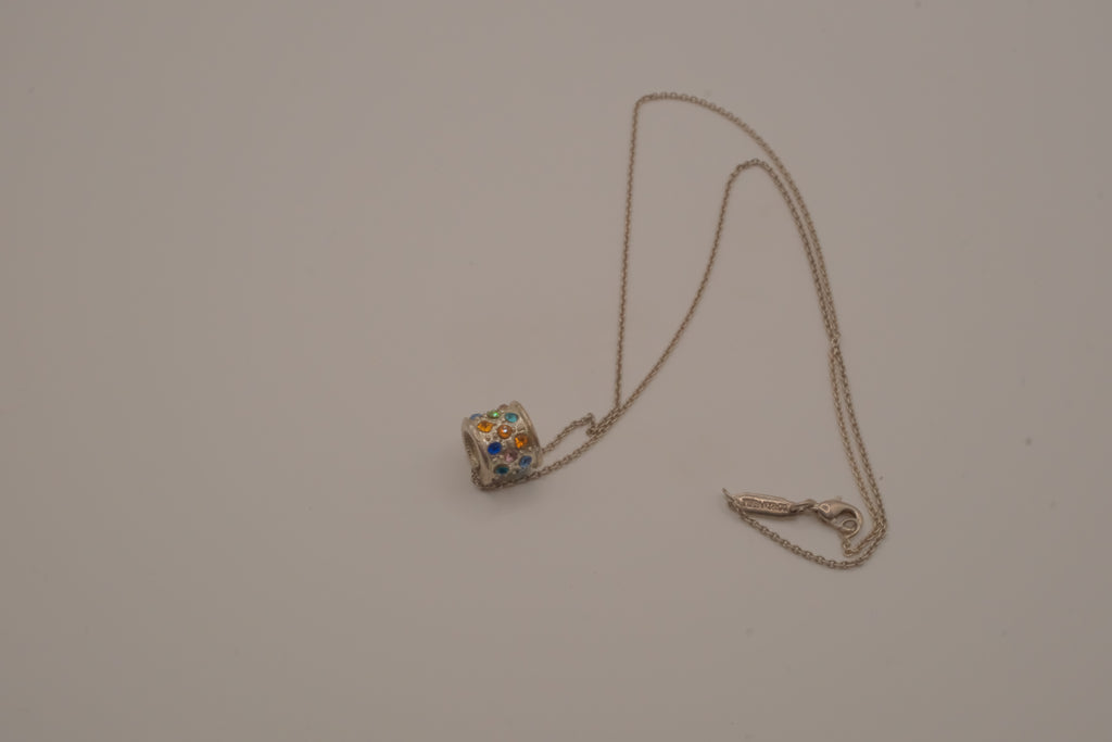 Tiffany &amp; Co. multi-color barrel pendant necklace