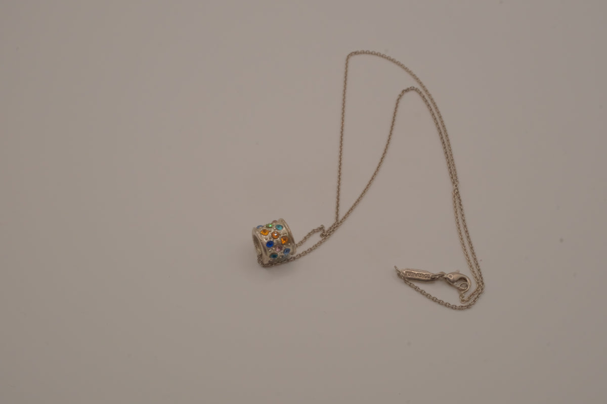 Tiffany &amp; Co. multi-color barrel pendant necklace