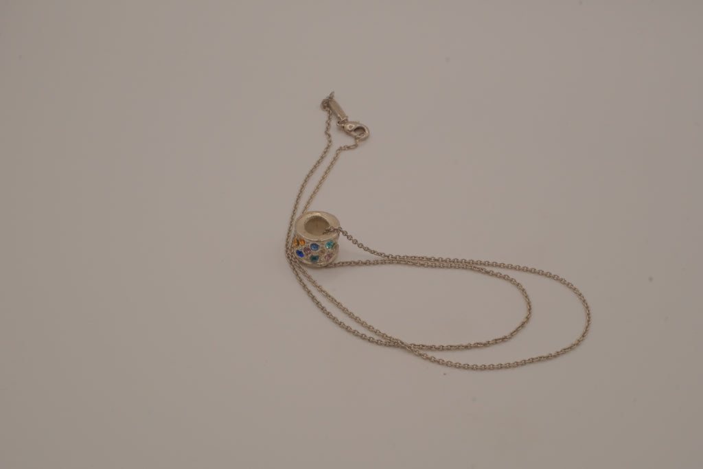 Tiffany &amp; Co. multi-color barrel pendant necklace