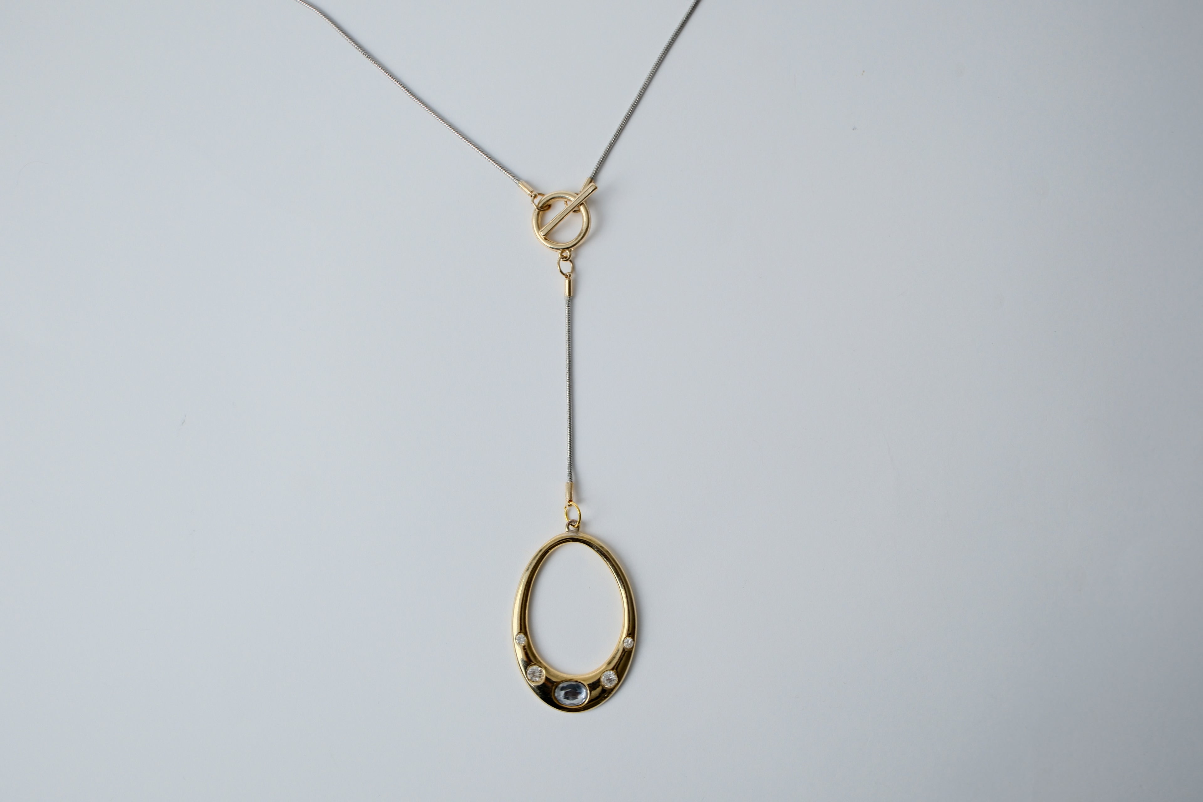 Reworked Two Toned Y Shaped Necklace