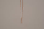 Rose gold vertical bar pendant necklace