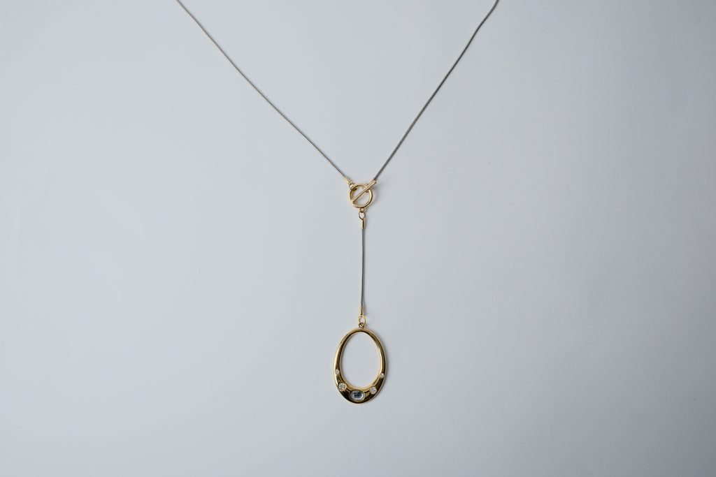 Reworked Two Toned Y Shaped Necklace