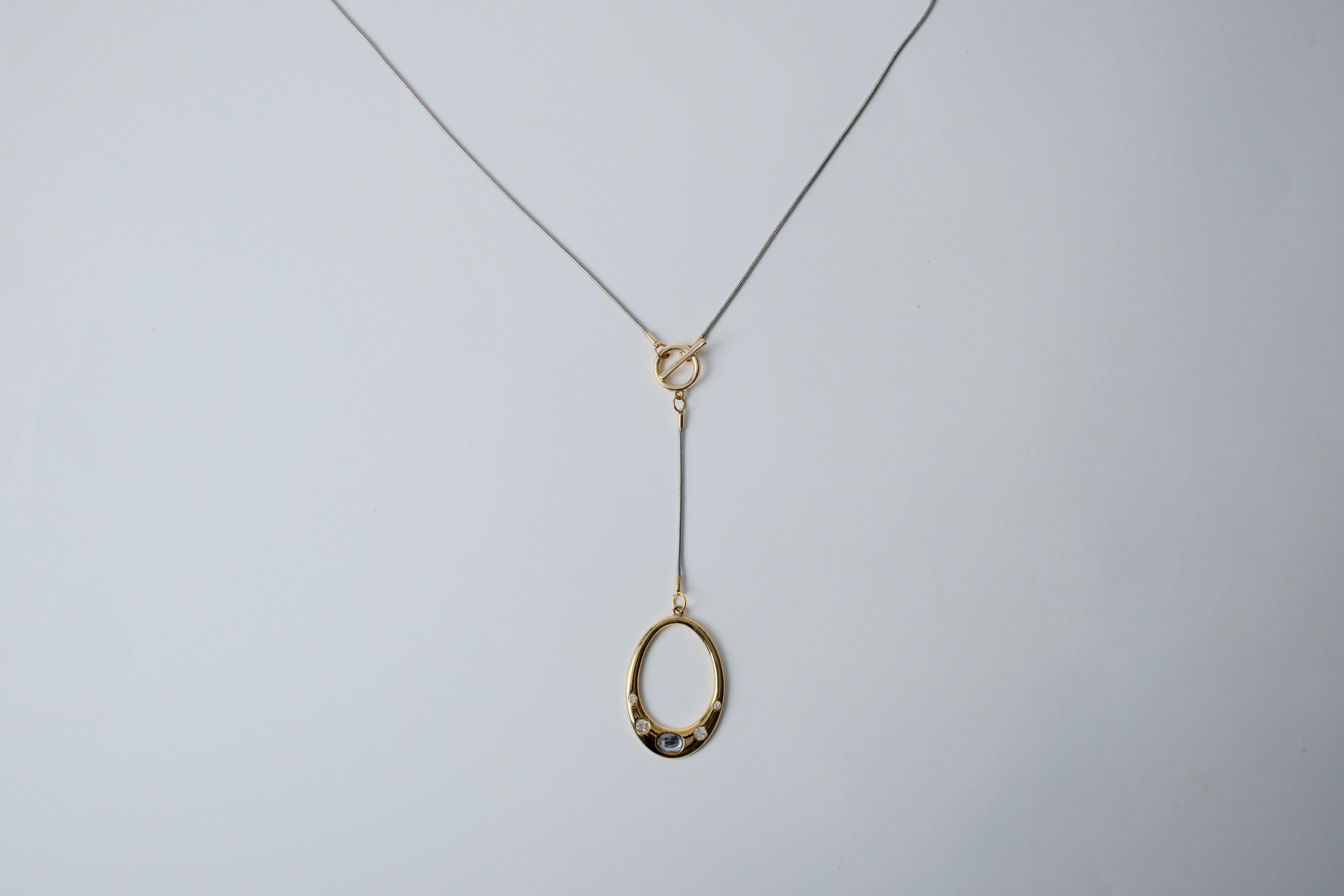 Reworked Two Toned Y Shaped Necklace