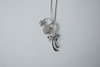 Reworked Sterling Silver Flower Bow Necklace