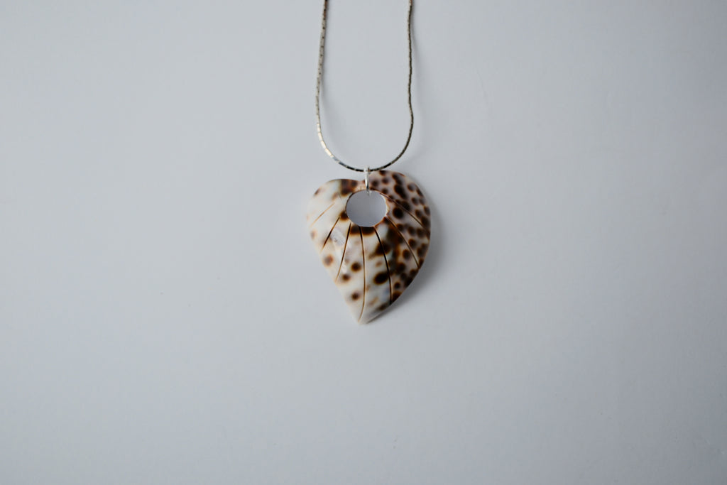 Vintage Cheetah Cowrie Sterling Silver Necklace