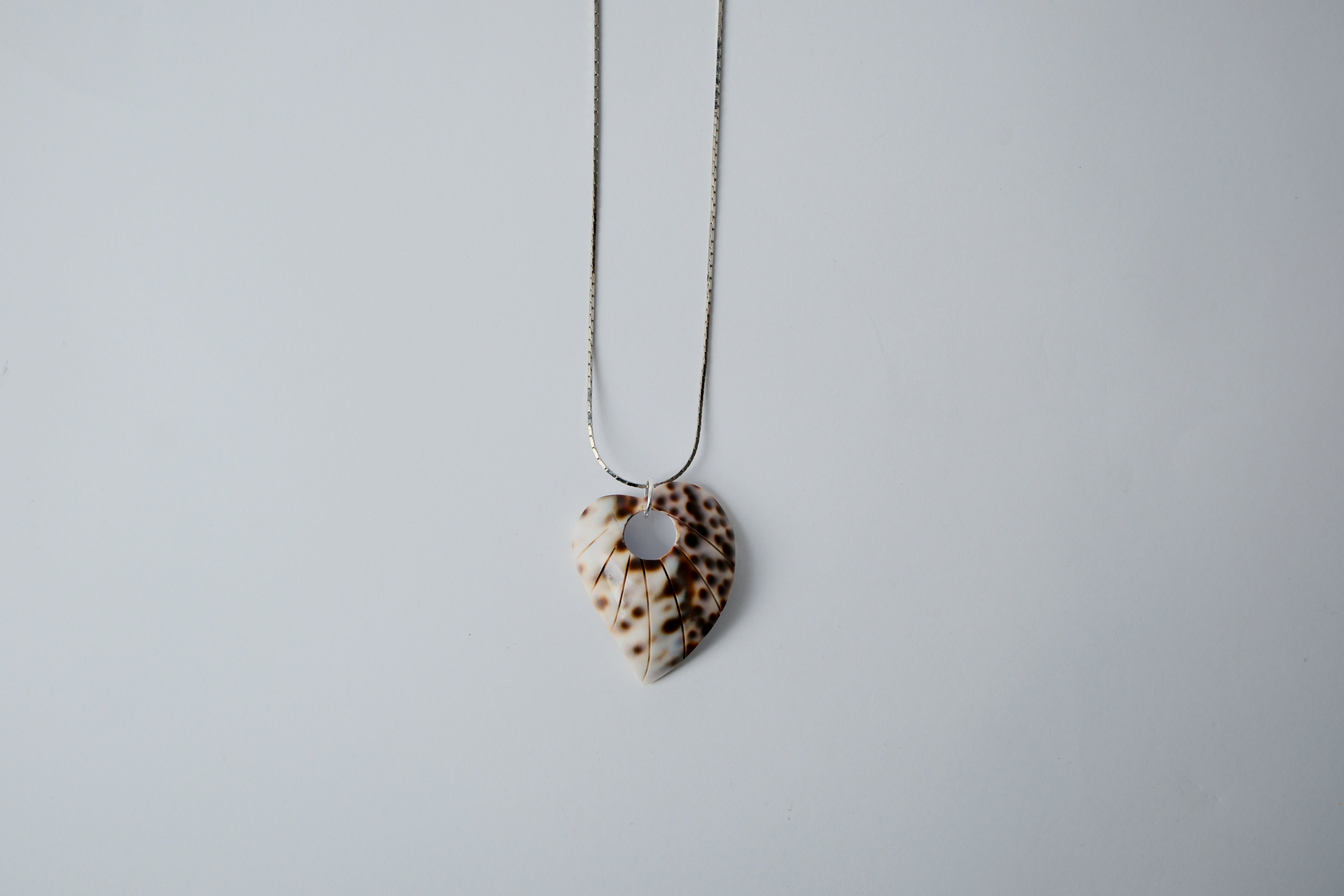 Vintage Cheetah Cowrie Sterling Silver Necklace