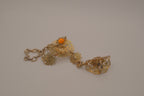 Vintage goldtone filigree hand chain bracelet