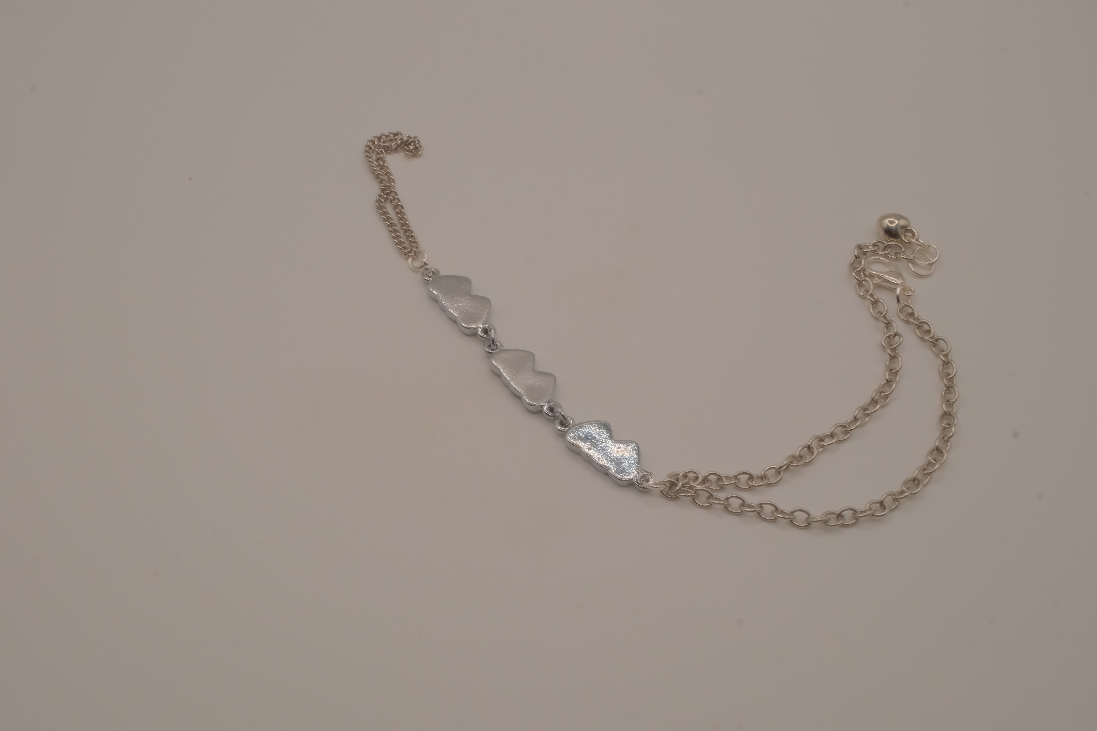 Reworked Abalone heart hand chain bracelet
