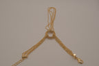 Gold multi-strand hand chain harness bracelet