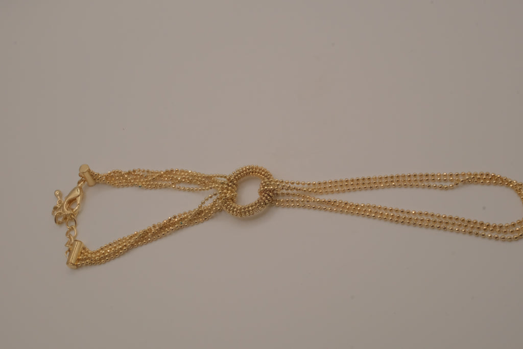 Gold multi-strand hand chain harness bracelet