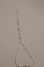 Larimar silver hand chain bracelet