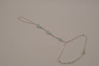Larimar silver hand chain bracelet
