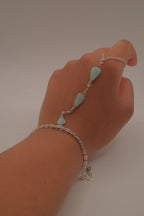 Larimar silver hand chain bracelet