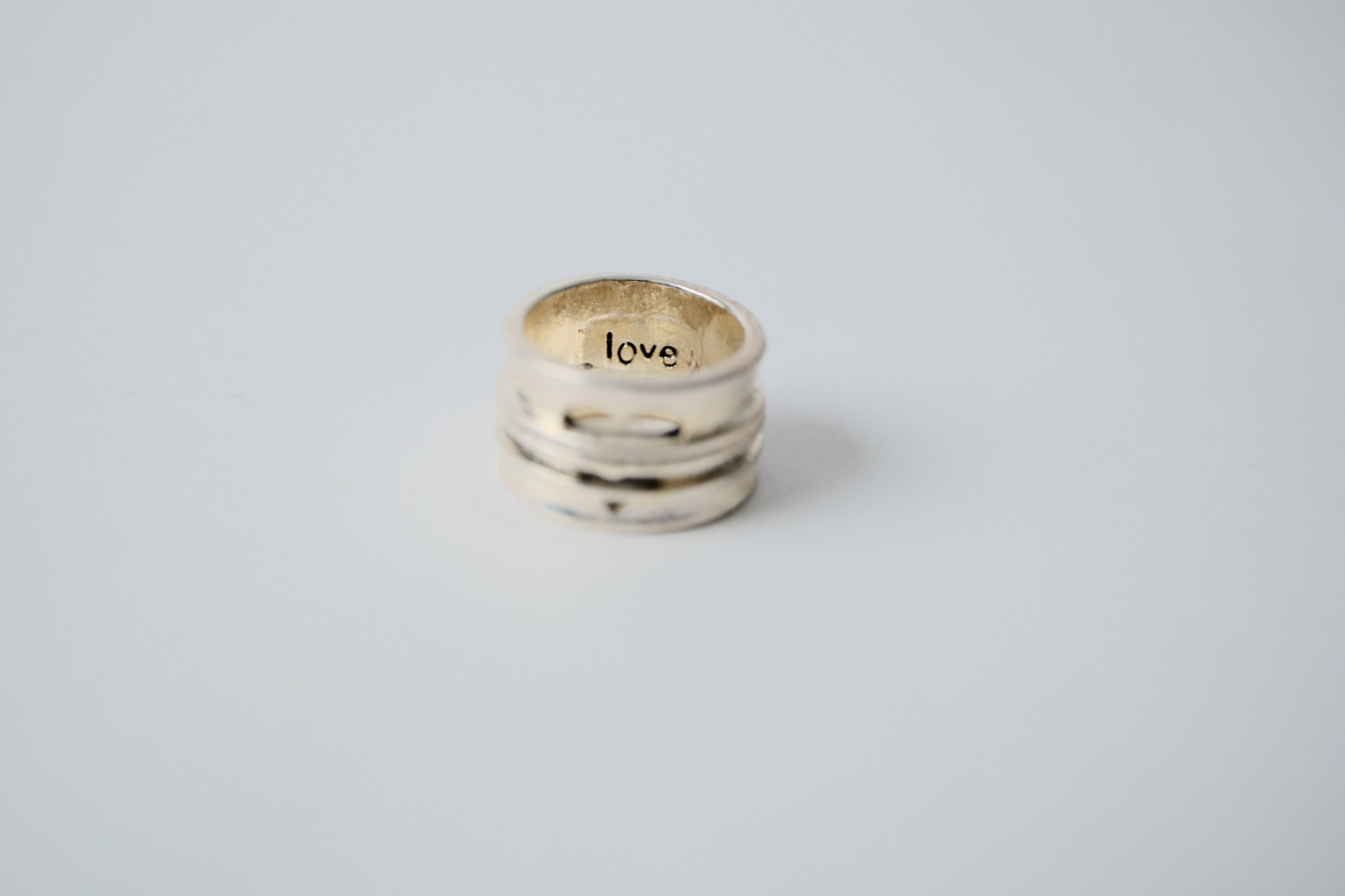 Vintage Sterling Silver Textured Love Ring
