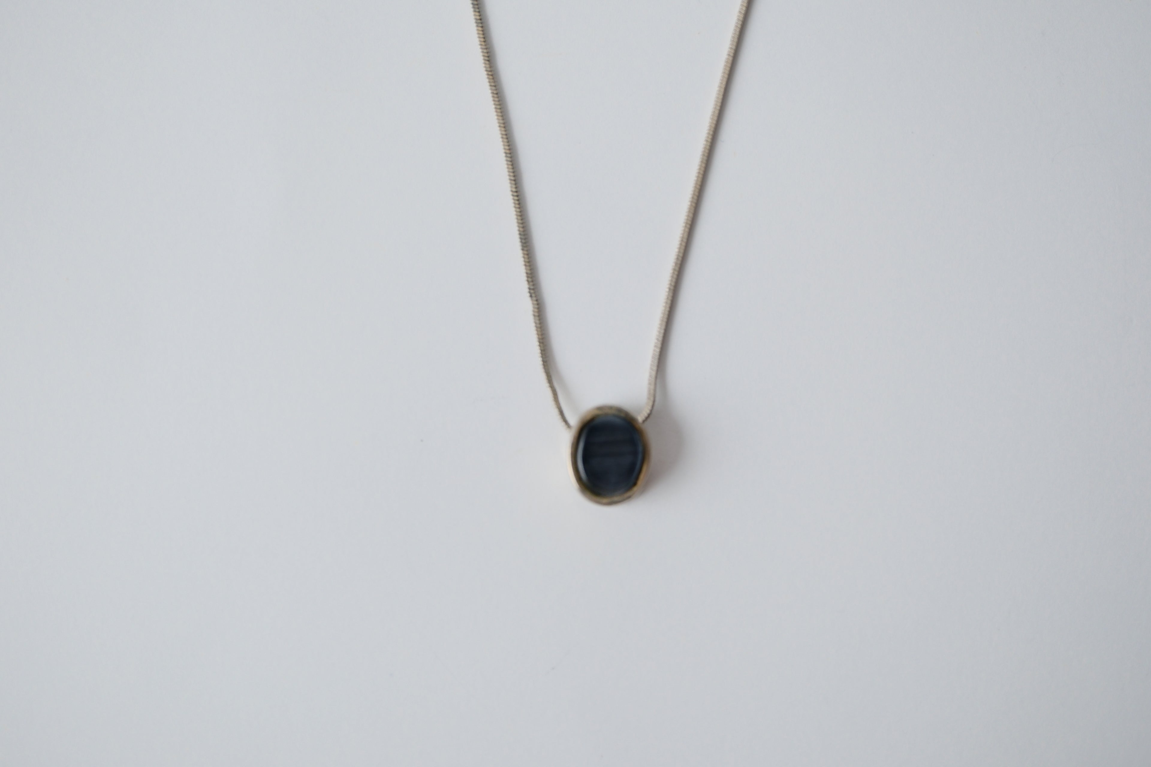 Vintage Blue Dainty Sterling Silver Necklace