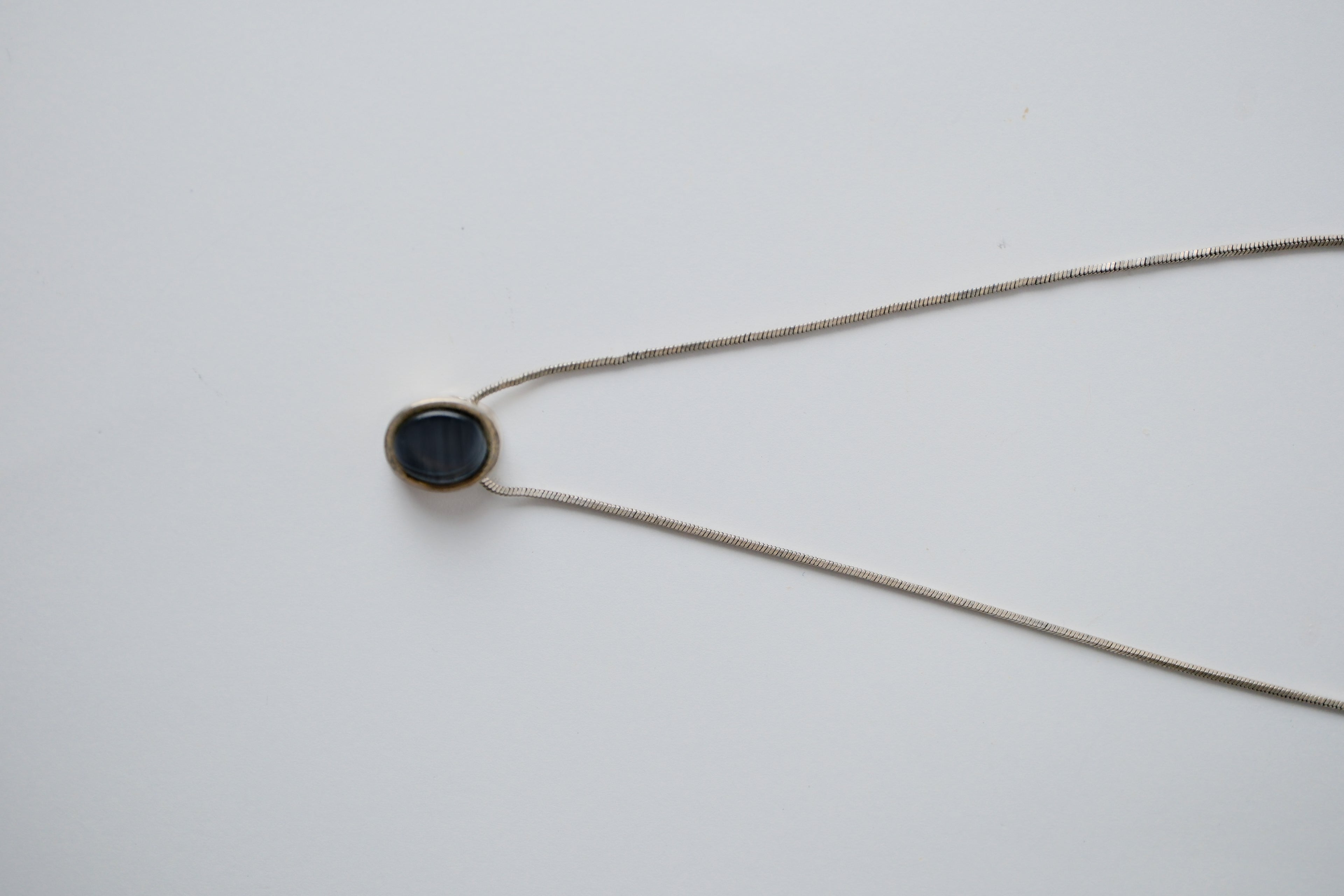Vintage Blue Dainty Sterling Silver Necklace