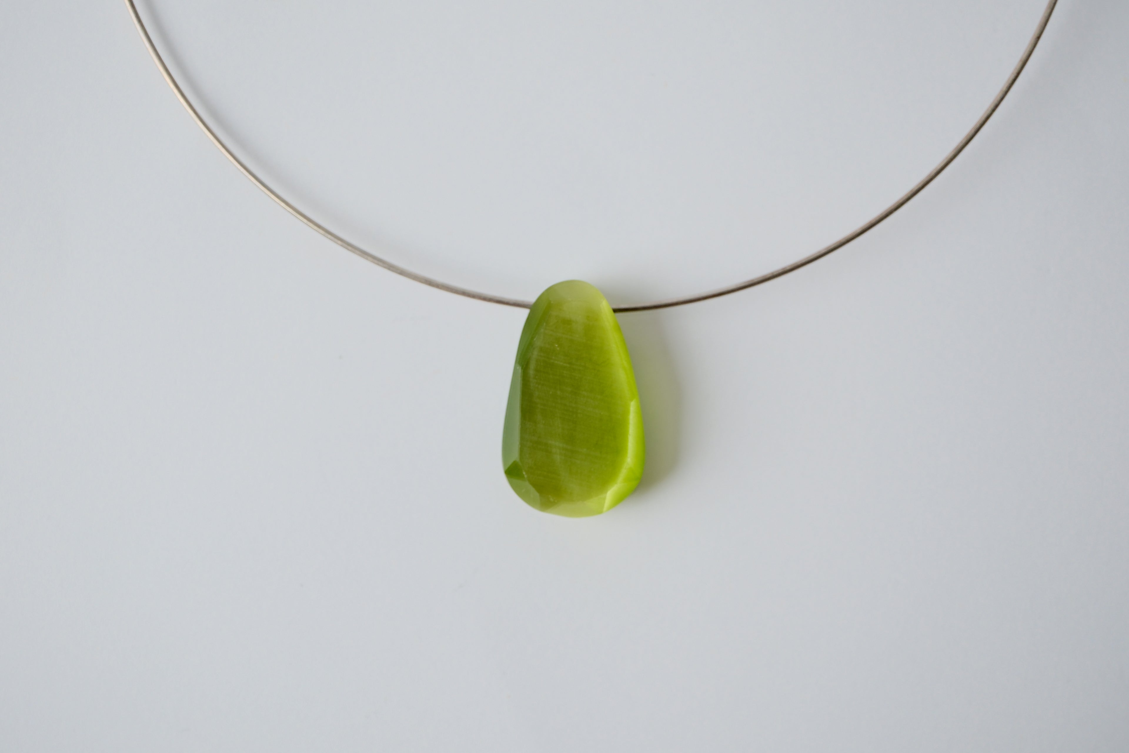 Vintage Sea Glass Silver Cuff Necklace