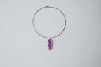 Vintage Purple Stone Silver Cuff Necklace