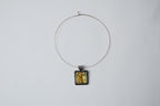 Vintage Embossed Enamel Silver Cuff Necklace