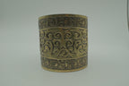 Ornate open back adjustable brass cuff bracelet