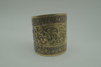 Ornate open back adjustable brass cuff bracelet