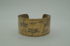 Vintage handcrafted brass cuff bracelet