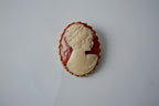 Vintage 1950s Cameo brooch portrait