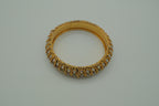 Antique-finish gold stone stone bangle