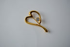 Vintage Open Gold Toned Heart brooch